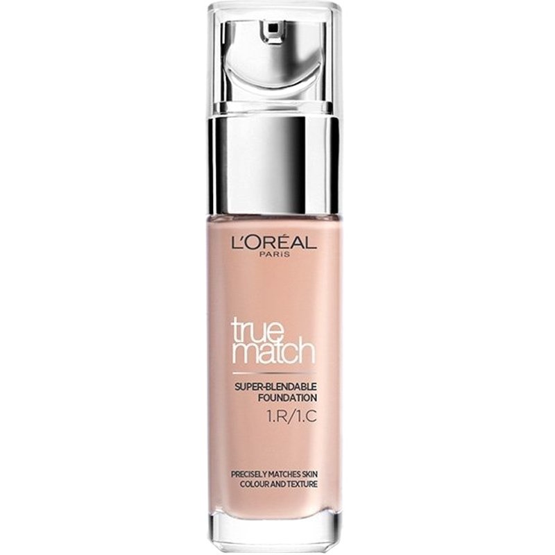 L'Oreal Paris True Match Foundation 30ml Υγρό Make up που Καλύπτει τις Ατέλειες, Περιποιείται & Φροντίζει την Επιδερμίδα - 1R Rose Ivory