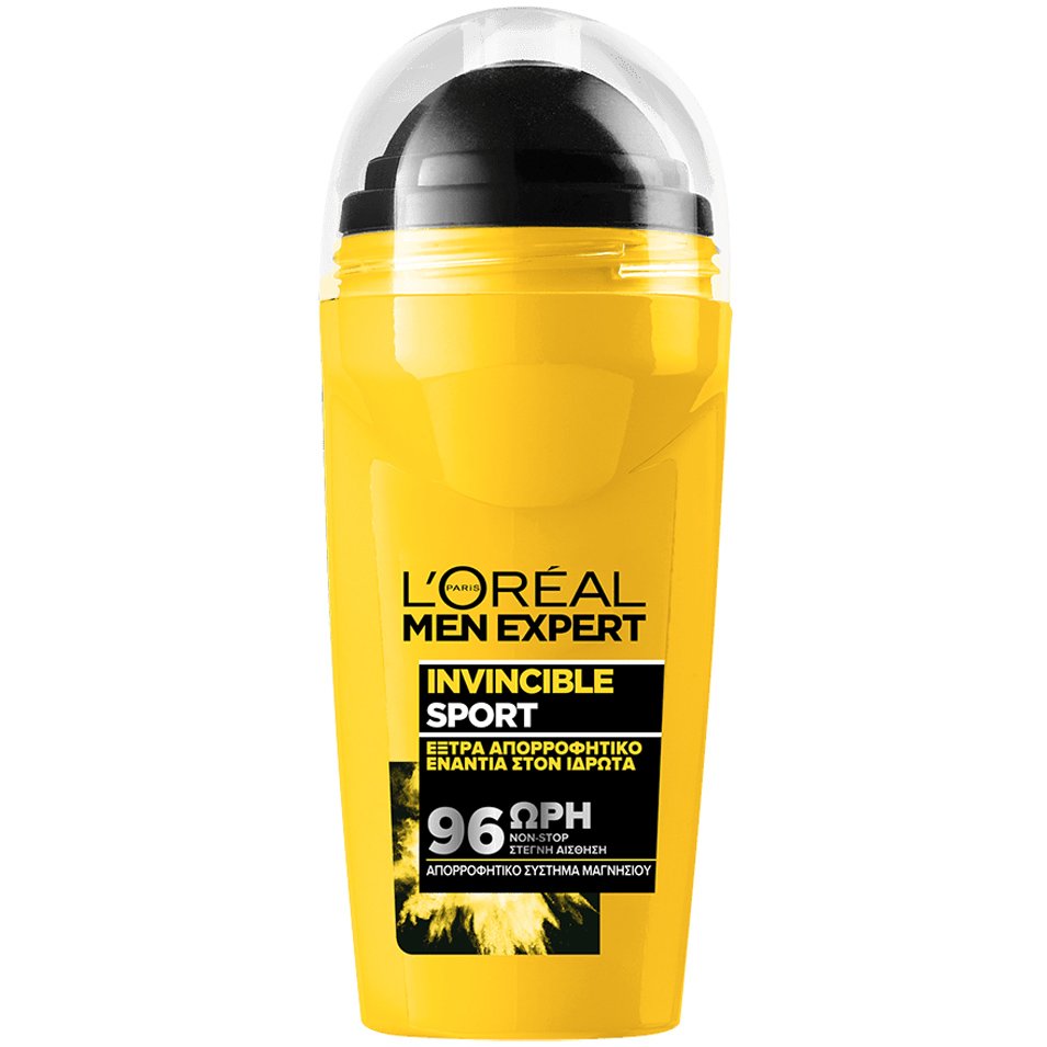 L’oreal Paris Men Expert Invincible Sport 96H Roll-on Deo Ανδρικό Αποσμητικό Roll-on για 96ωρη Προστασία Ενάντια στον Ιδρώτα 50ml