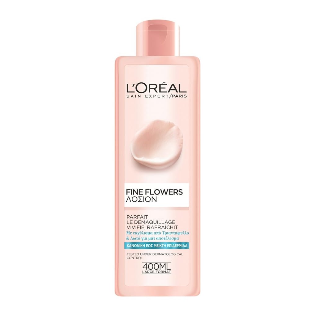 L’oreal Paris Fine Flowers Τονωτική Λοσιόν για Κανονική Μικτή Επιδερμίδα με Εκχυλίσματα από Τριαντάφυλλο & Λωτό 400ml