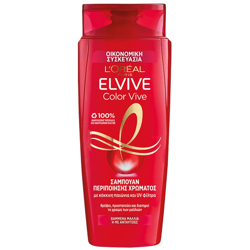L’oreal Paris Elvive Color Vive Shampoo Σαμπουάν Περιποίησης για Βαμμένα Μαλλιά με Κόκκινη Παιώνια 700ml