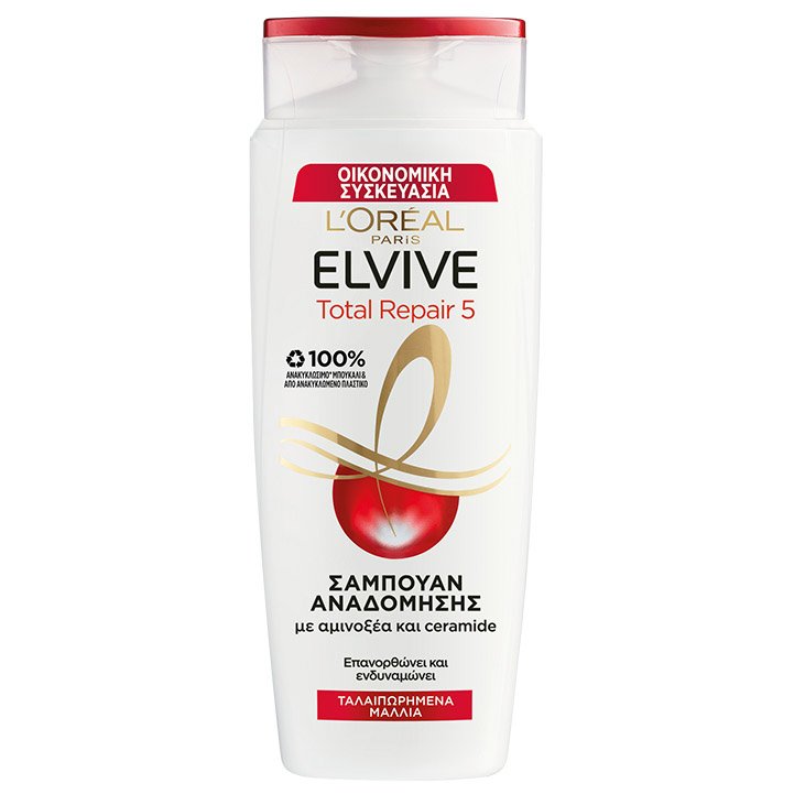 L’oreal Paris Elvive Total Repair 5 Shampoo Σαμπουάν Αναδόμησης με Κερατίνη για Ταλαιπωρημένα Μαλλιά 700ml