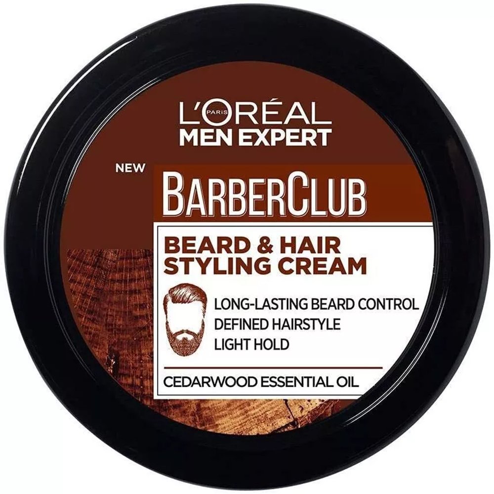 Loreal Paris L'Oreal Paris Men Expert BarberClub Beard & Hair Light Hold Styling Cream Κρέμα για Μούσια & Μαλλιά που Χαρίζει Ελαφρύ Κράτημα & Φυσικό Τελείωμα 75ml