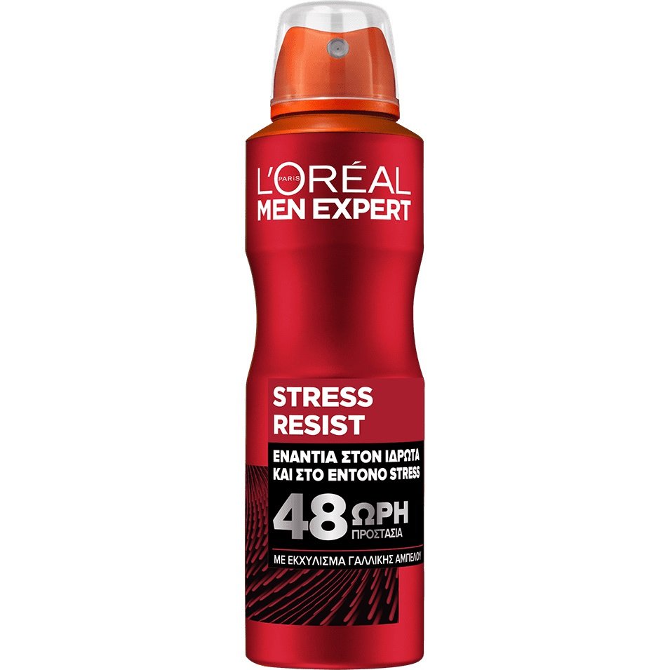 L’oreal Paris Men Expert Stress Resist 48H Anti-Perspirant Spray Ανδρικό Αποσμητικό Spray με 48ωρη Προστασία Κατά του Ιδρώτα & της Κακοσμίας Από Έντονο Άγχος 150ml