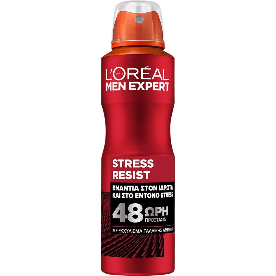 L’oreal Paris Men Expert Stress Resist 48H Anti-Perspirant Spray Ανδρικό Αποσμητικό Spray με 48ωρη Προστασία Κατά του Ιδρώτα & της Κακοσμίας Από Έντονο Άγχος 150ml