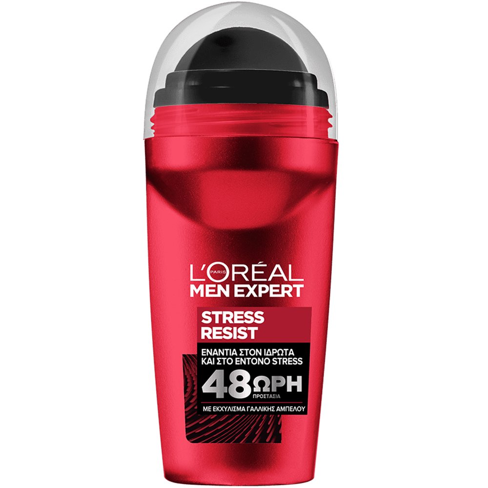 L’oreal Paris Men Expert Stress Resist 48H Roll-on Deo Ανδρικό Αποσμητικό Roll-on με 48ωρη Προστασία Κατά του Ιδρώτα & της Κακοσμίας Από Έντονο Άγχος 50ml