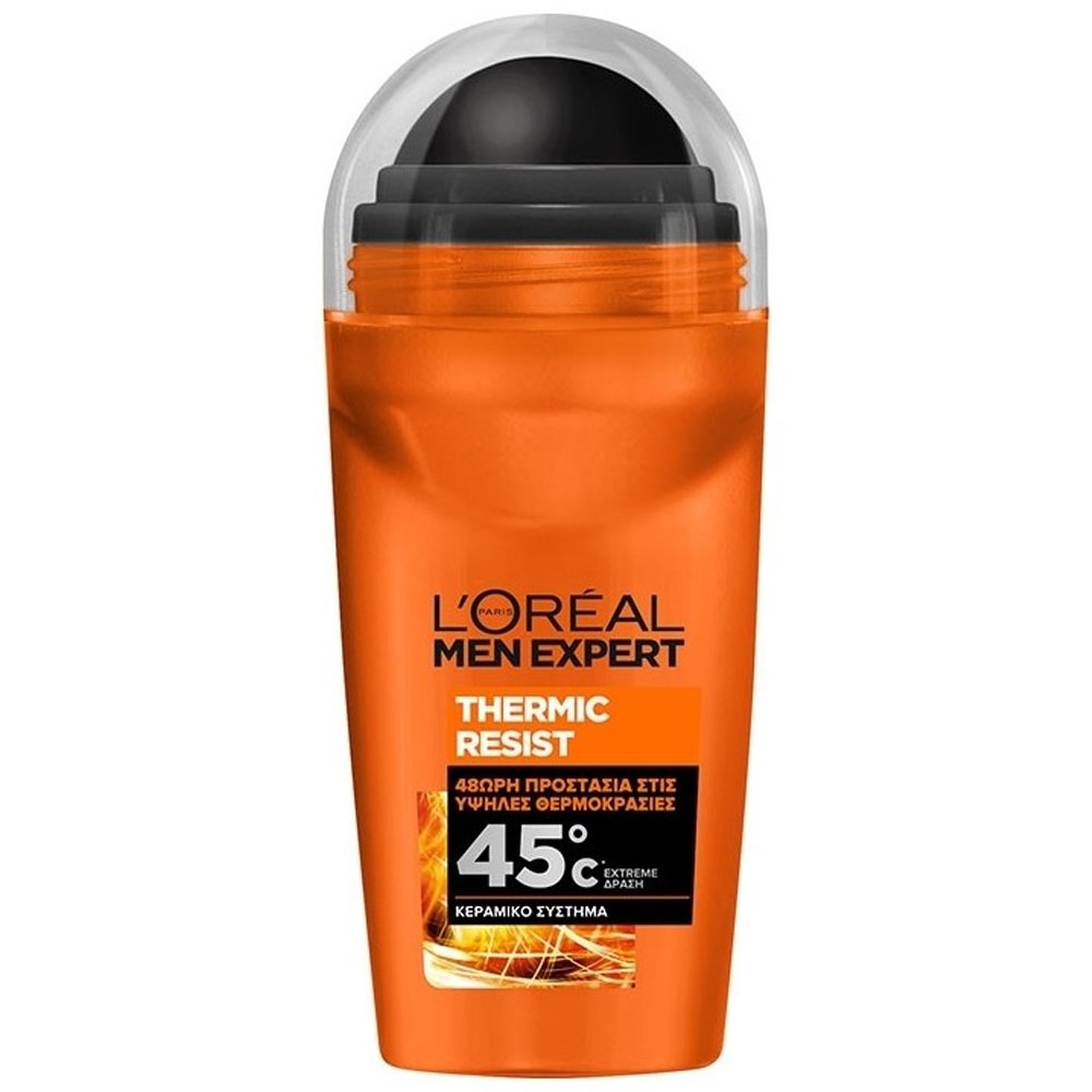 L’oreal Paris Men Expert Thermic Resist 48H Roll-on Deo Ανδρικό Αποσμητικό Roll-on με Προστασία Κατά του Ιδρώτα & της Κακοσμίας, Αποτελεσματικό σε Υψηλές Θερμοκρασίες 50ml