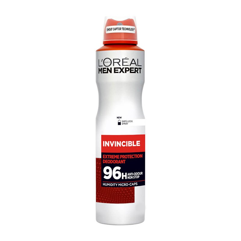 L’oreal Paris Men Expert Invincible Spray Ανδρικό Αποσμητικό Spray με 96ωρη Πολύ Υψηλή Προστασία Ενάντια στον Ιδρώτα 150ml