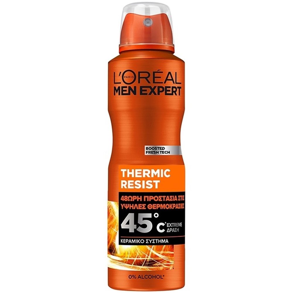 L’oreal Paris Men Expert Thermic Resist 48H Anti-Perspirant Spray Ανδρικό Αποσμητικό Spray με 48ωρη Ολική Προστασία Ενάντια στον Ιδρώτα, Αποτελεσματικό σε Υψηλές Θερμοκρασίες 150ml