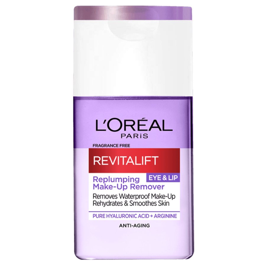 L’oreal Paris Revitalift Eye & Lip Replumping Make Up Remover Λοσιόν Ντεμακιγιάζ για Μάτια & Χείλη με Υαλουρονικό Οξύ και Αργινίνη 125ml