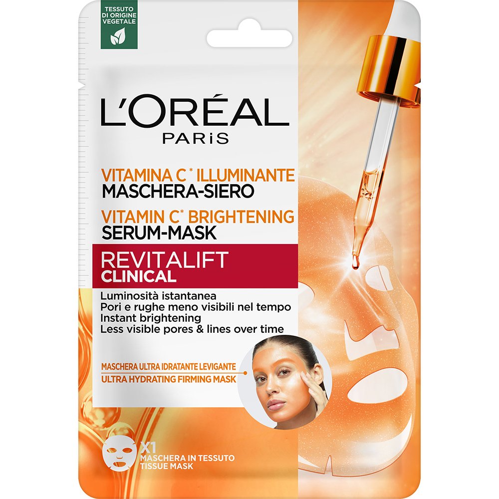 Loreal Paris L'Oreal Paris Revitalift Clinical Vitamin C Brightening Serum Tissue Mask Υφασμάτινη Μάσκα Προσώπου με Βιταμίνη C - Σαλικυλικό Οξύ για Λάμψη & Καθαρισμό των Πόρων 26g