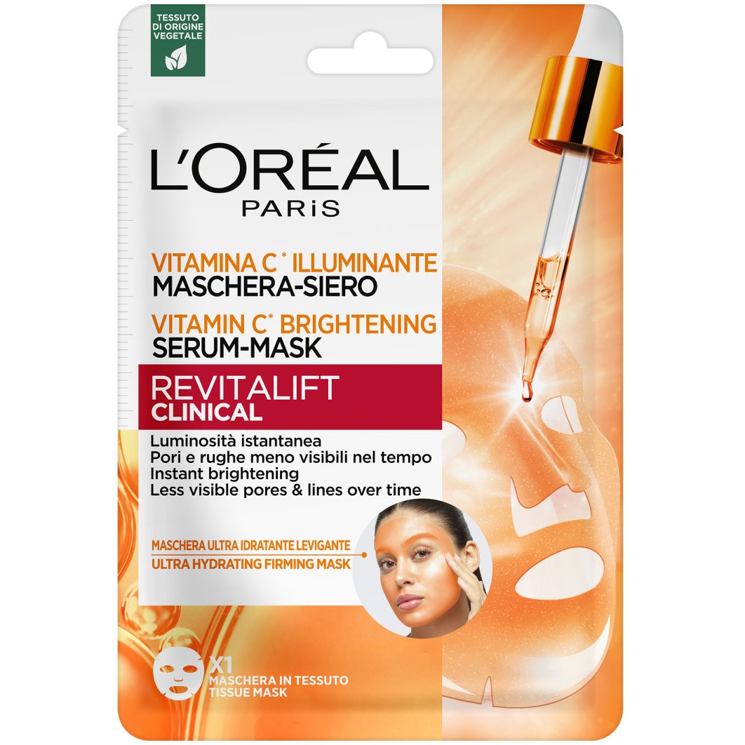 L’oreal Paris Revitalift Clinical Vitamin C Brightening Serum Tissue Mask Υφασμάτινη Μάσκα Λάμψης Προσώπου με Βιταμίνη C 26g