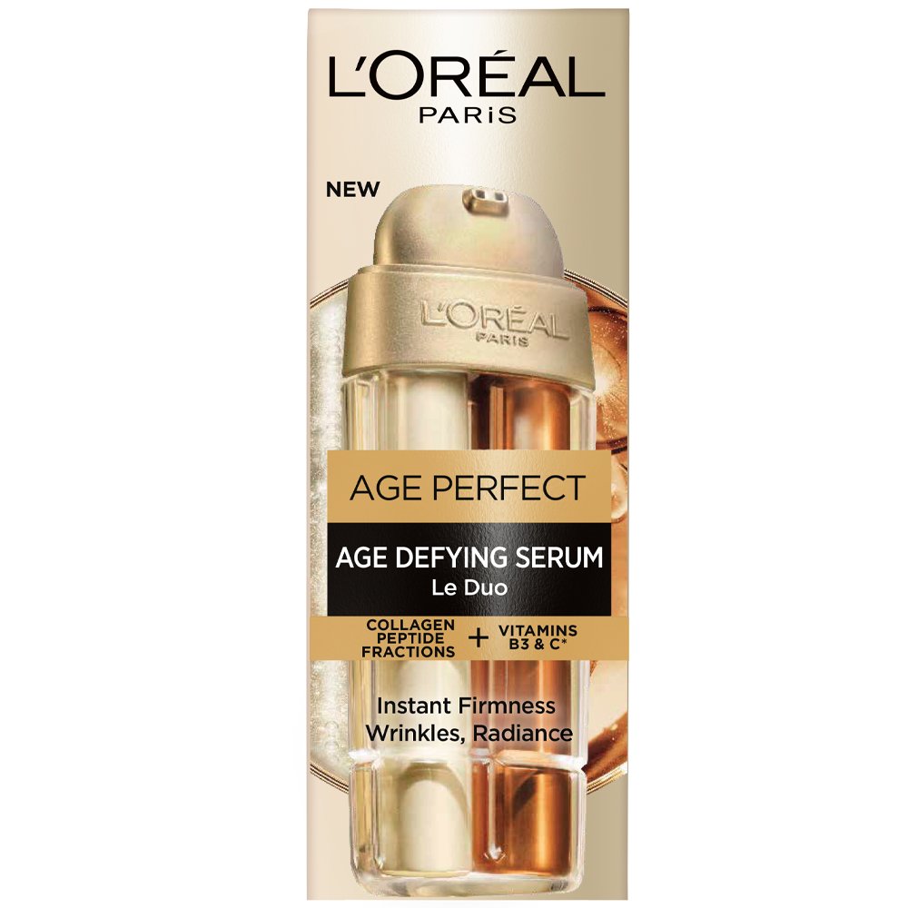 L'Oreal Paris Age Perfect Le Duo Defying Serum Ορός Προσώπου Εντατικής Αντιγήρανσης Ενισχυμένος με Πεπτίδια Κολλαγόνου & Βιταμίνες B3 & C 30ml