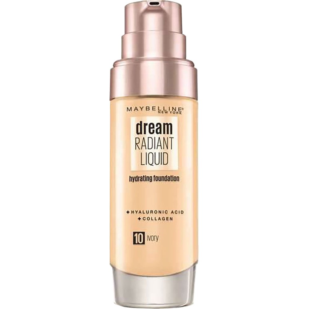 Maybelline Dream Radiant Liquid Hydrating Foundation Λεπτόρρευστο Ενυδατικό Foundation με Μέτρια Κάλυψη Ενισχυμένο με Υαλουρονικό Οξύ & Κολλαγόνο 30ml - 10 Ivory