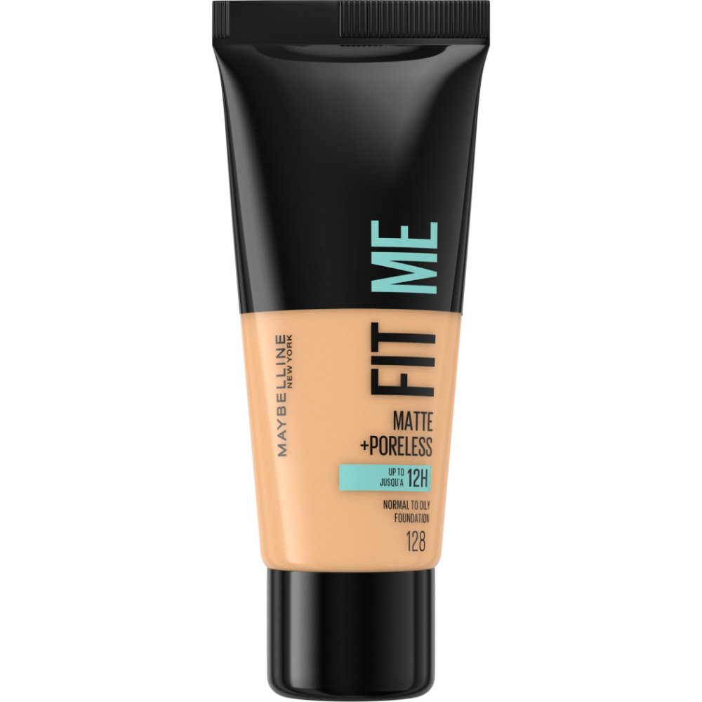 MAYBELLINE Maybelline Fit Me Matte + Poreless Foundation Makeup που Ταυτίζεται Τέλεια με την Επιδερμίδα 30ml - 128 Warm Nude