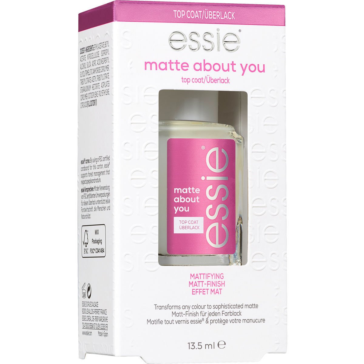 Essie Nail Care Matte About You Top Coat Ματ Τελείωμα που Διαρκεί 13.5ml