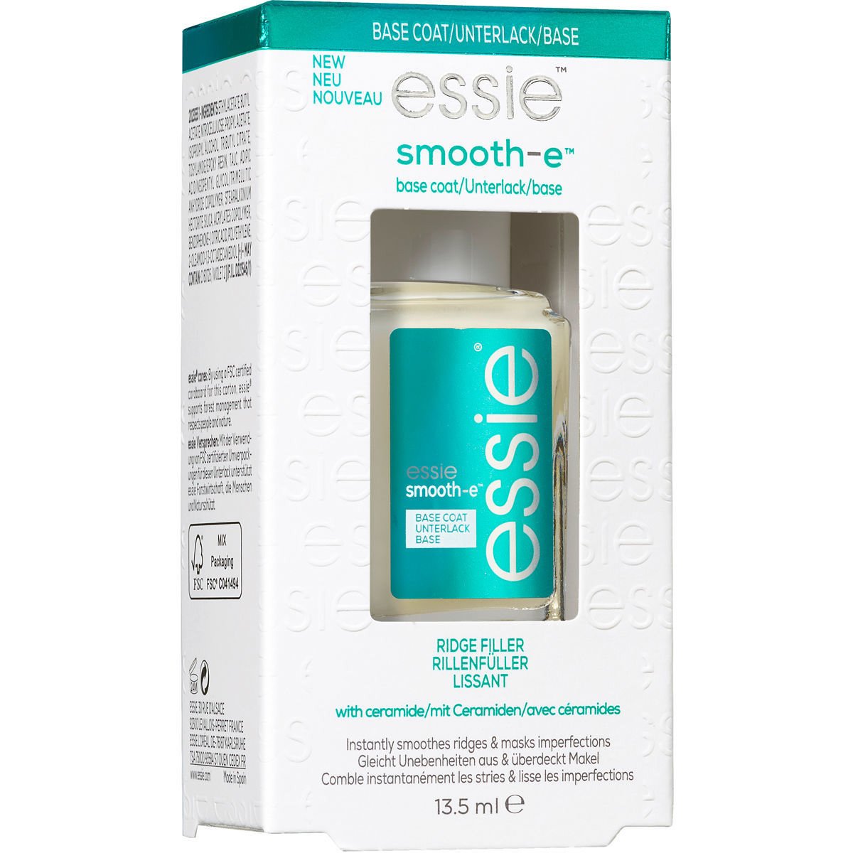 Essie Nail Care Smooth-e Base Coat Νέα Βάση Ενισχυμένη με Κεραμίδιο για Νύχια με Ανομοιόμορφη Επιφάνεια 13.5ml