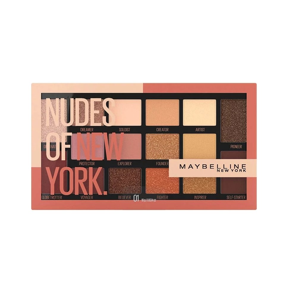 MAYBELLINE Maybelline Nudes of New York Eye Palette, Παλέτα με Σκιές Ματιών σε Nude Αποχρώσεις 18g