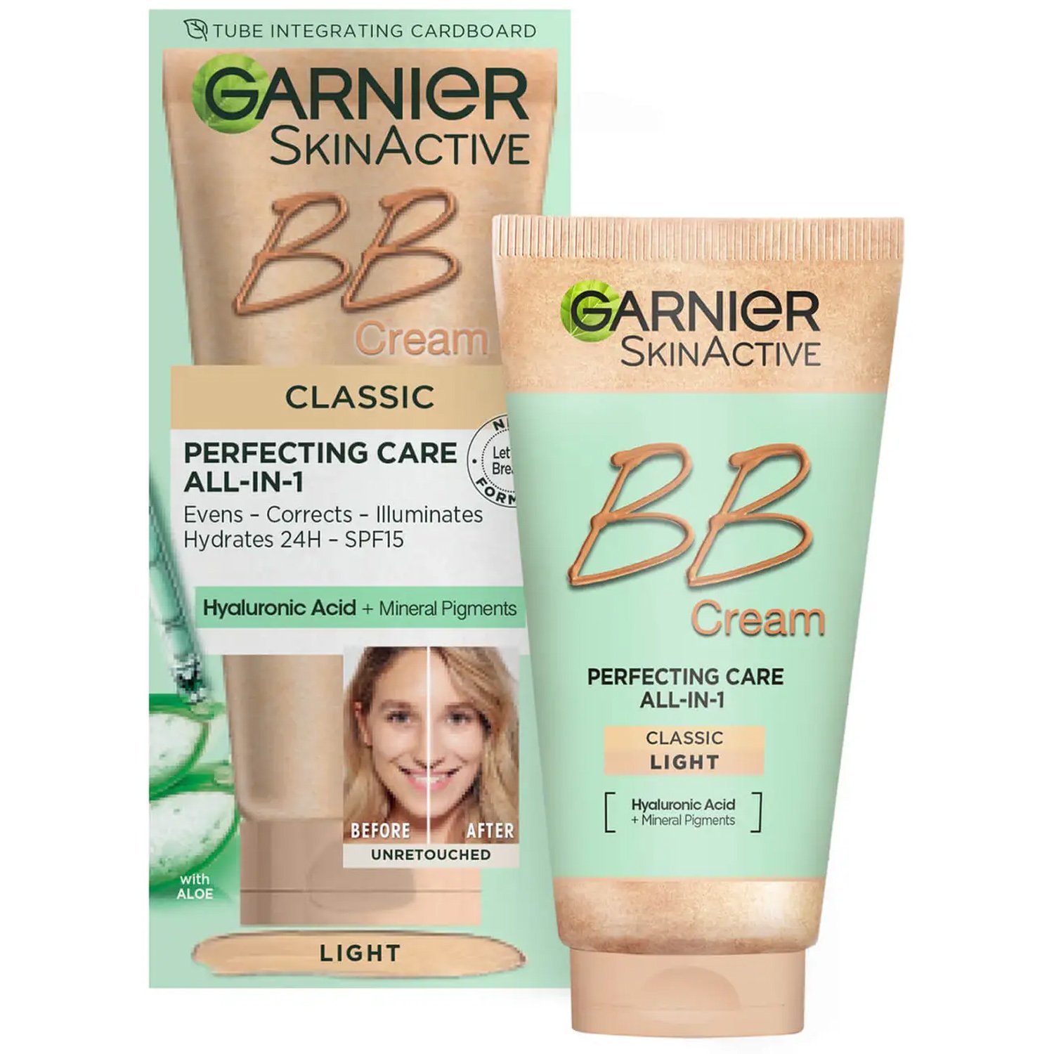 Garnier Garnier Skinactive BB Cream Classic All in 1 Spf15 Ενυδατική Κρέμα Προσώπου με Χρώμα για Κανονική Ανοιχτόχρωμη Επιδερμίδα Light 50ml