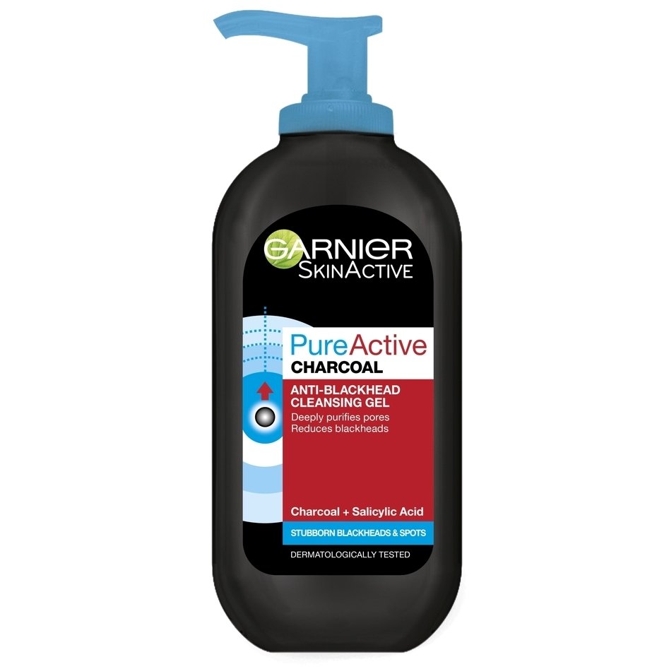 Garnier Pure Active Charcoal Gel Καθαρισμού με Ενεργό Άνθρακα, Απομακρύνει το Πλεονάζον Σμήγμα από την Λιπαρή Επιδερμίδα 200ml