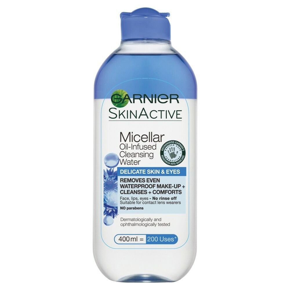 Garnier Skin Active Delicate Oil-Infused Cleansing Water Skin & Eyes Διφασικό Νερό Καθαρισμού Προσώπου Ματιών 400ml