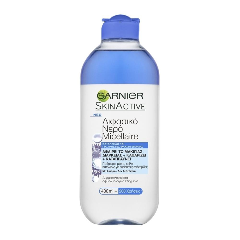 Garnier Skin Active Delicate Oil-Infused Cleansing Water Skin & Eyes Διφασικό Νερό Καθαρισμού Προσώπου Ματιών 400ml