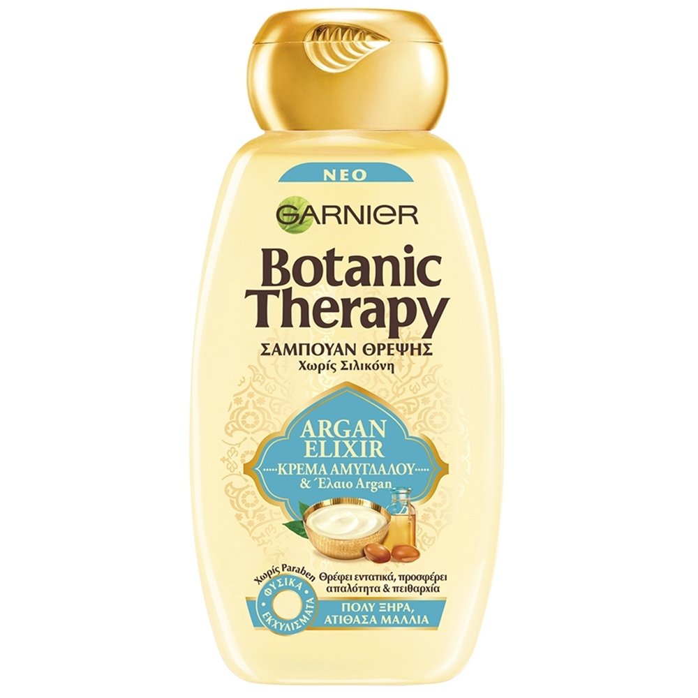 Garnier Botanic Therapy Argan Elixir Σαμπουάν Θρέψης με Κρέμα Αμυγδάλου & Έλαιο Argan για Πολύ Ξηρά & Ατίθασα Μαλλιά 400ml