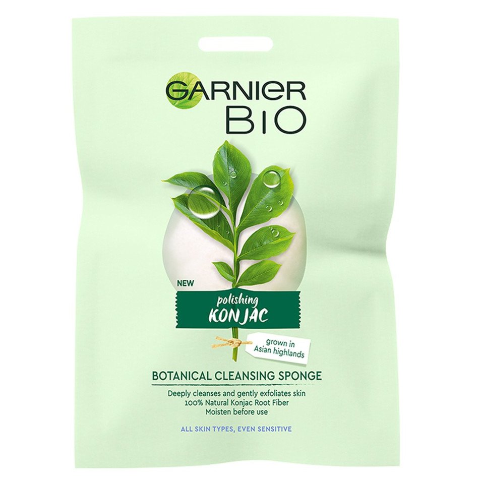 Garnier Bio Polishing Konjac Botanical Cleansing Sponge Σφουγγάρι Καθαρισμού Προσώπου Σώματος με Φυσικές Απολεπιστικές Ιδιότητες