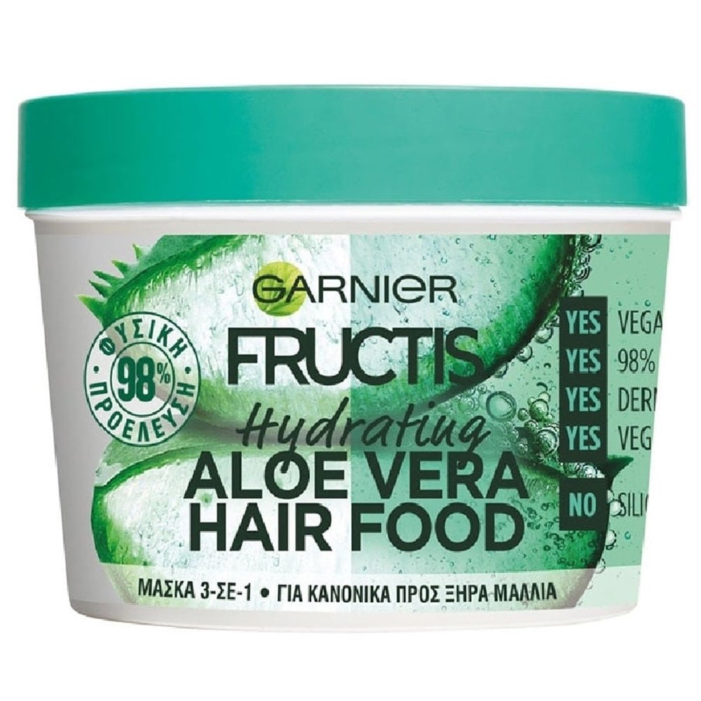 Garnier Fructis Hair Food Hydrating Mask with Aloe Vera Ενυδατική Μάσκα Μαλλιών με Αλόη για Κανονικά Προς Ξηρά Μαλλιά 390ml