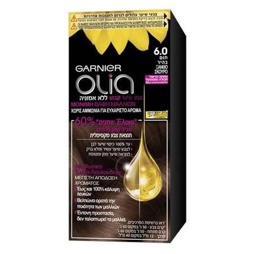 Garnier Olia Μόνιμη Βαφή Μαλλιών Χωρίς Αμμωνία με Φυσικά Έλαια Λουλουδιών Mini Kit 50gr – No 6.0 Ξανθό Σκούρο