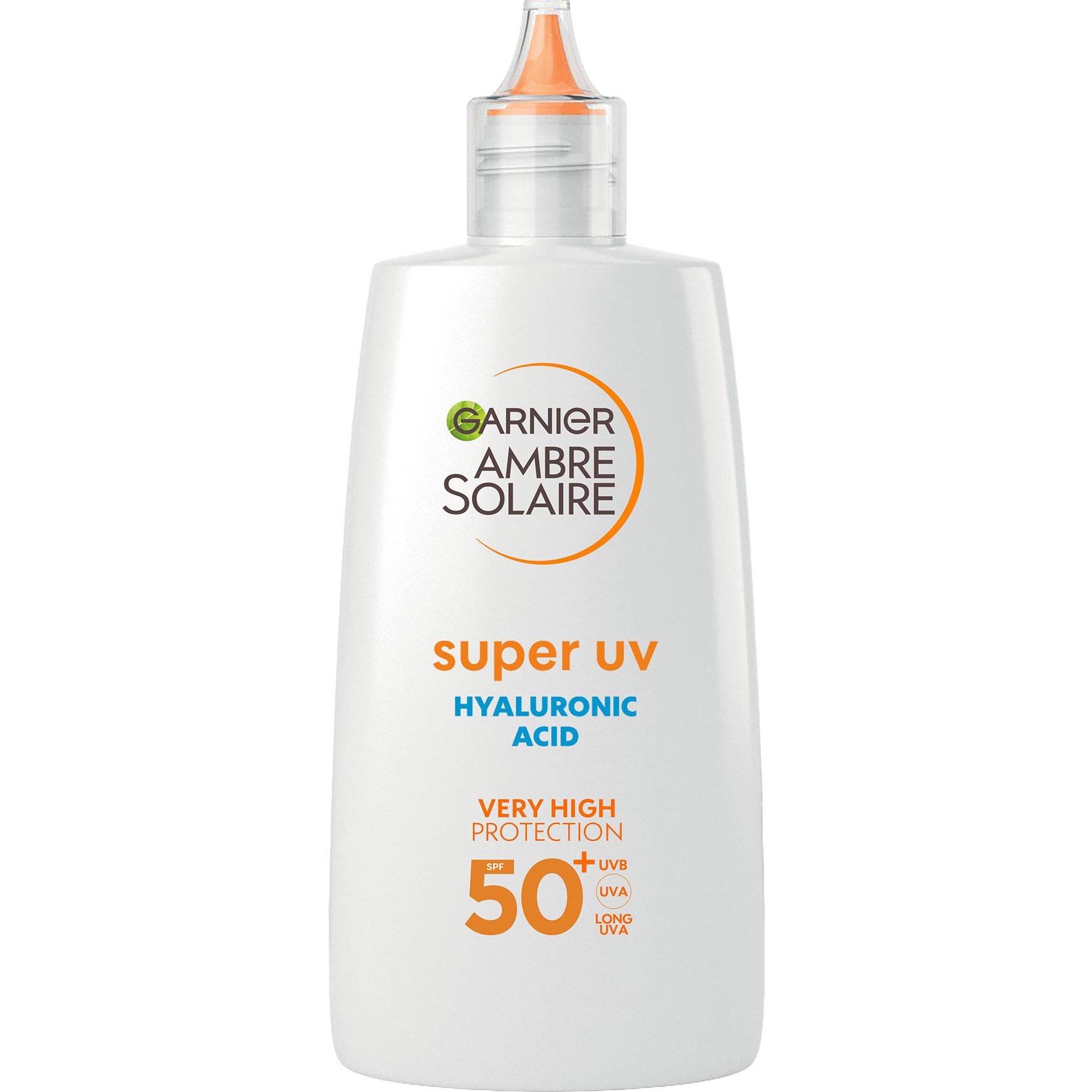 Garnier Garnier Ambre Solaire Super UV Hydrating Face Fluid with Hyaluronic Acid Spf50+ Ενυδατική Αντηλιακή Προσώπου Πολύ Υψηλής Προστασίας με Υαλουρονικό Οξύ 40ml
