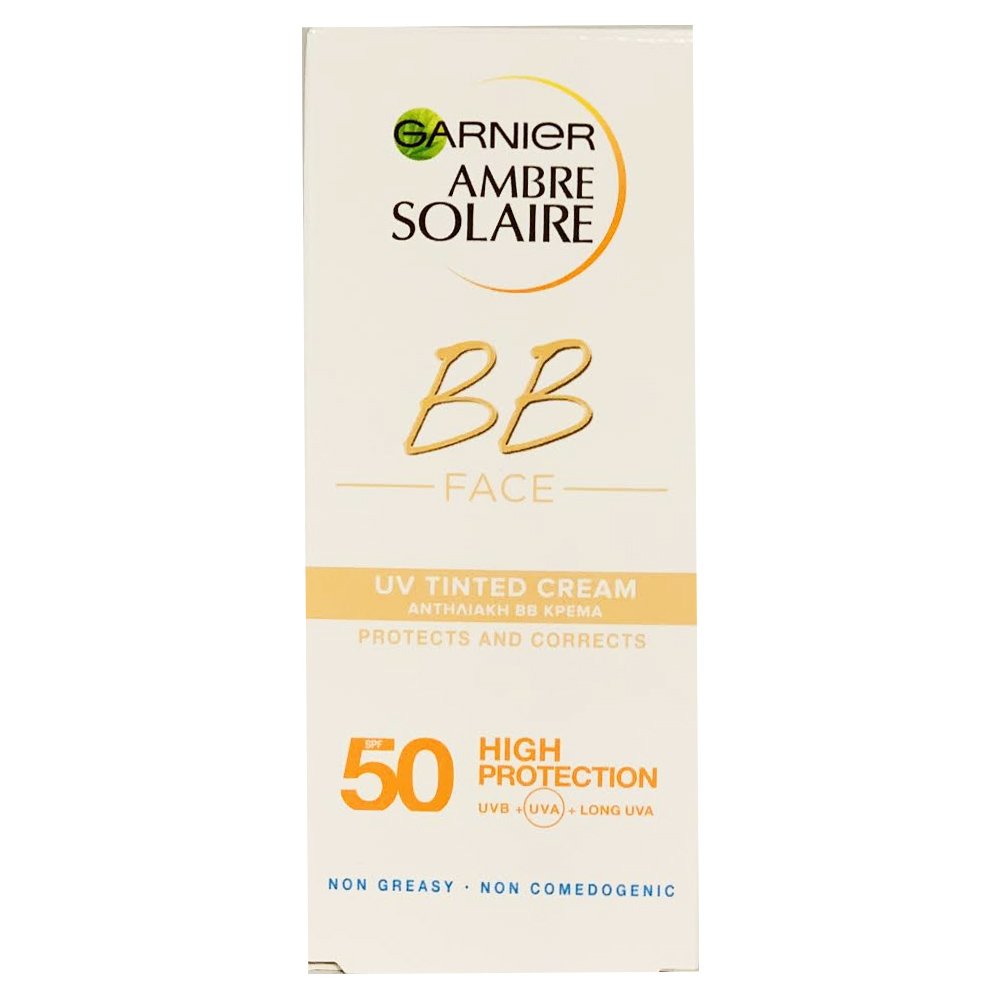 Garnier Ambre Solaire BB Face UV Tinted Cream Spf50 Κρέμα Προσώπου Υψηλής Προστασίας με Χρώμα 50ml