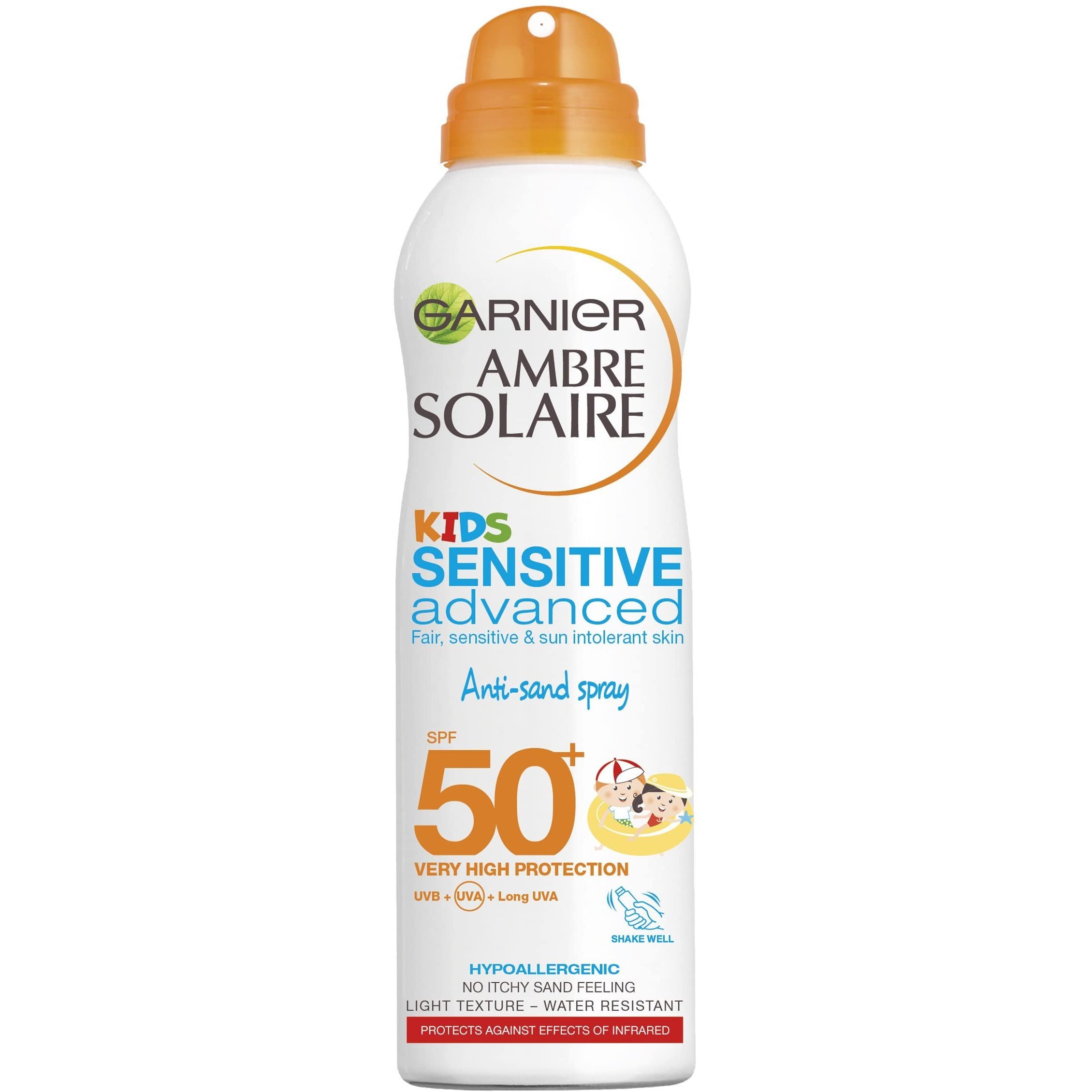 Garnier Ambre Solaire Kids Sensitive Advanced Anti-Sand Spray Spf50 Παιδικό Αντηλιακό Πολύ Υψηλής Προστασίας 200ml