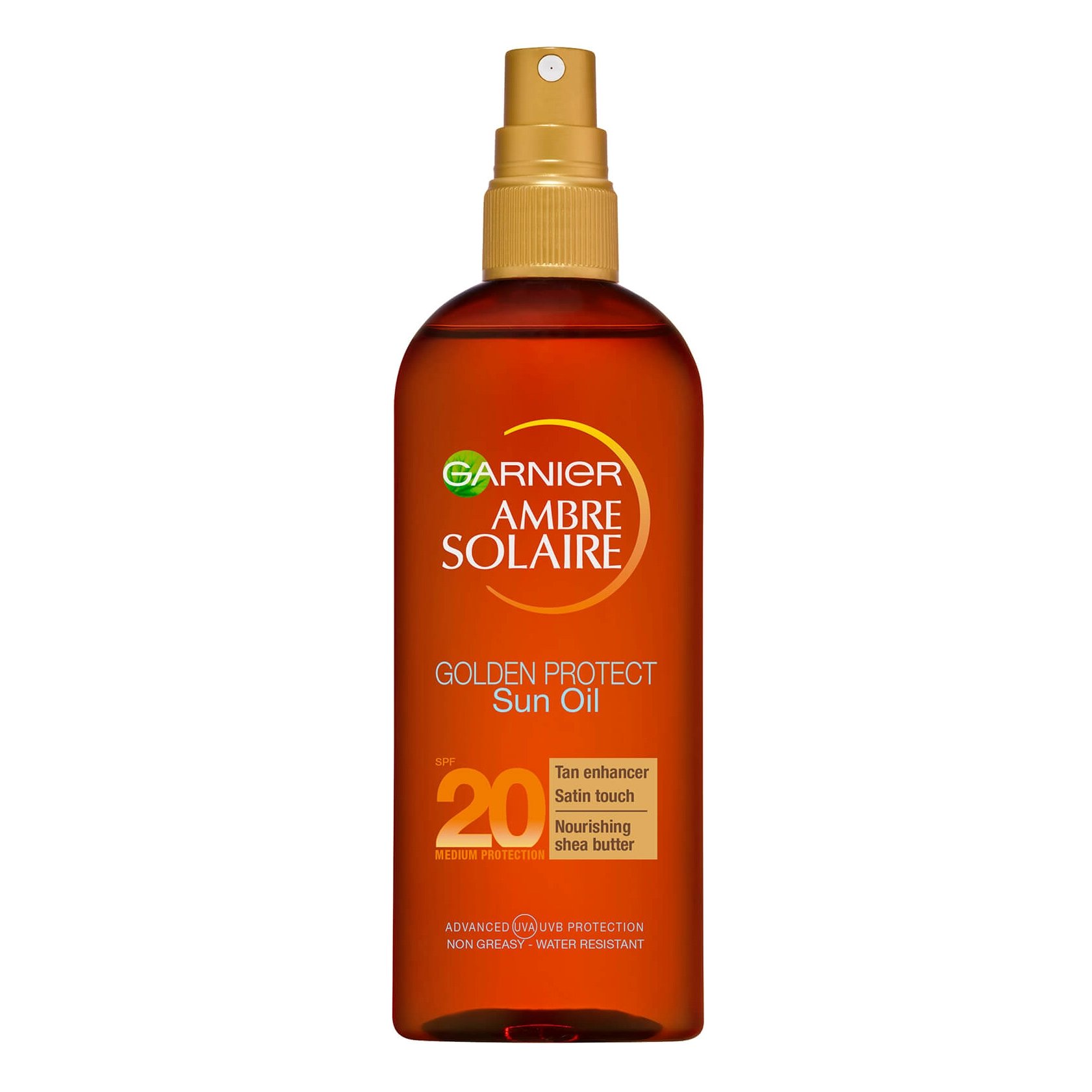 Garnier Ambre Solaire Golden Protect Sun Oil Spf20 Λάδι Μέτριας Αντηλιακής Προστασίας 150ml
