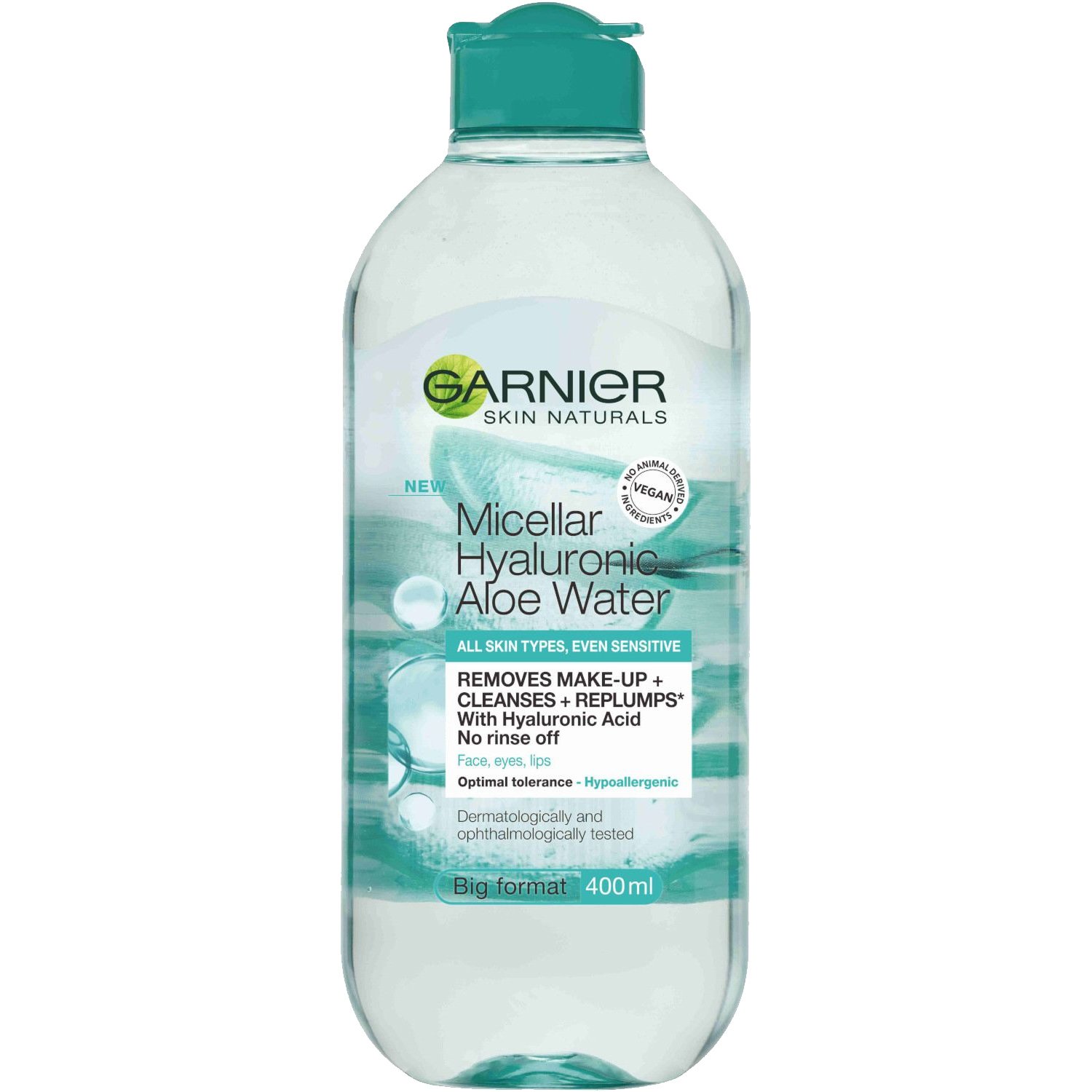 Garnier Micellar Hyaluronic Aloe Water for All Skin Types Νερό Καθαρισμού Προσώπου με Υαλουρονικό Οξύ & Αλόη Βέρα 400ml