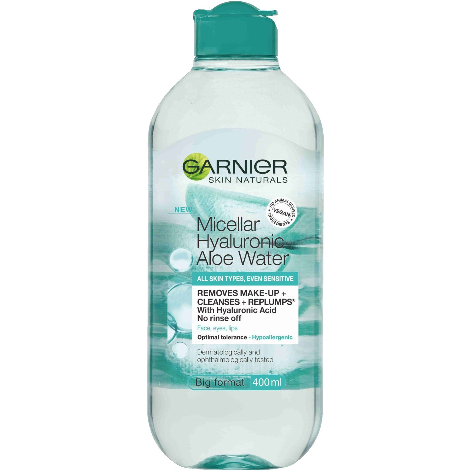 Garnier Garnier Micellar Hyaluronic Aloe Water for All Skin Types Νερό Καθαρισμού Προσώπου με Υαλουρονικό Οξύ & Αλόη Βέρα 400ml
