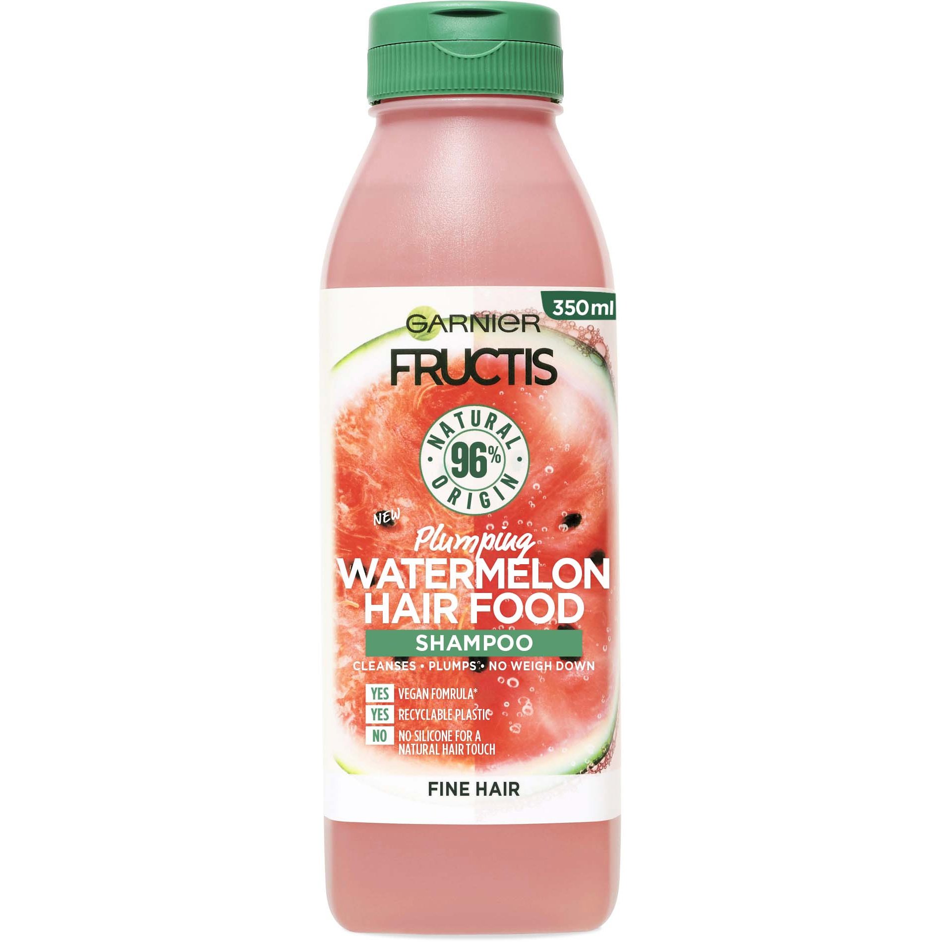 Garnier Fructis Hair Food Plumping Shampoo Watermelon Θρεπτικό Σαμπουάν για Όγκο με Καρπούζι για Λεπτά Μαλλιά 350ml