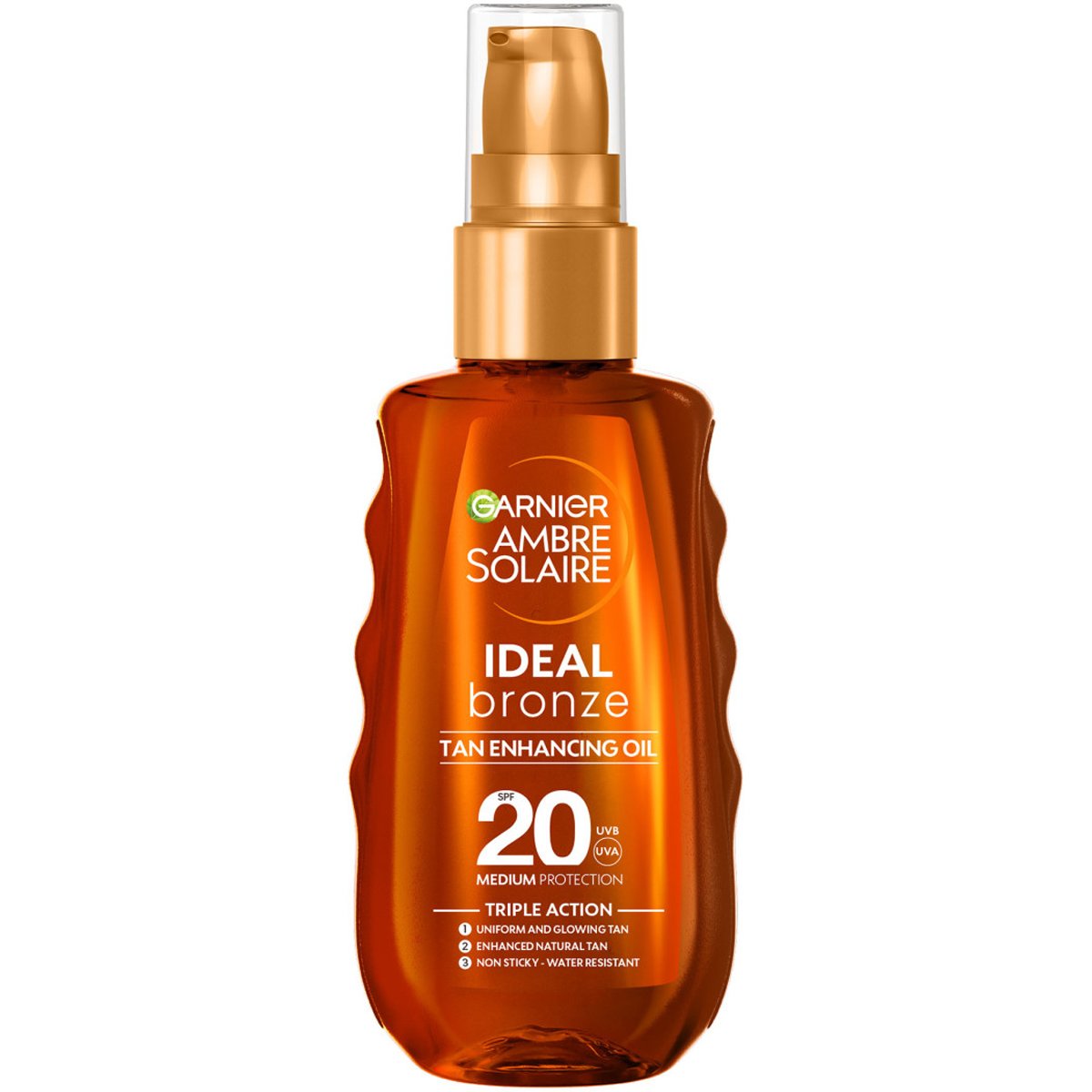Garnier Garnier Ambre Solaire Ideal Bronze Tan Enhancing Oil Spf20 Αδιάβροχο Αντηλιακό Λάδι Μαυρίσματος με Μεταξένια Υφή 150ml