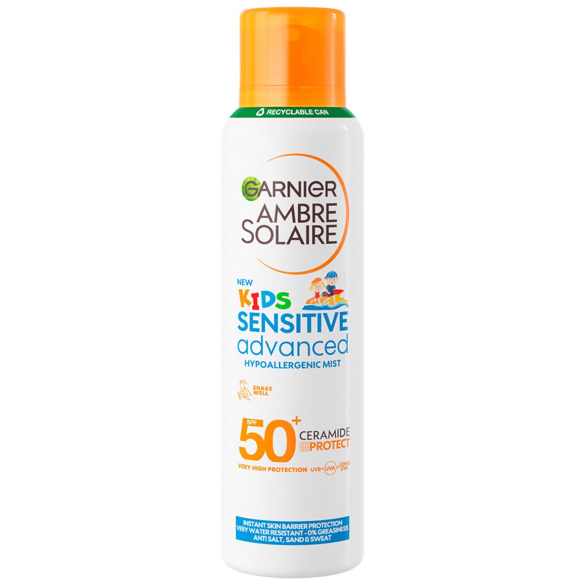 Garnier Garnier Ambre Solaire Kids Sensitive Advanced Spray Spf50+ Παιδικό Σπρέι Πολύ Υψηλής Προστασίας για την Ευαίσθητη Επιδερμίδα 150ml