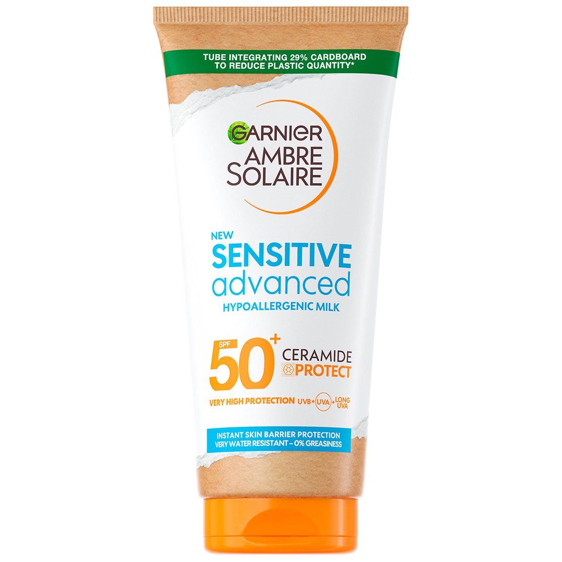 Garnier Garnier Ambre Solaire Sensitive Advanced Hypoallergenic Milk Spf50+ Υποαλλεργικό Αντηλιακό Γαλάκτωμα Σώματος, Πολύ Υψηλής Προστασίας, για Ευαίσθητες Επιδερμίδες 175ml