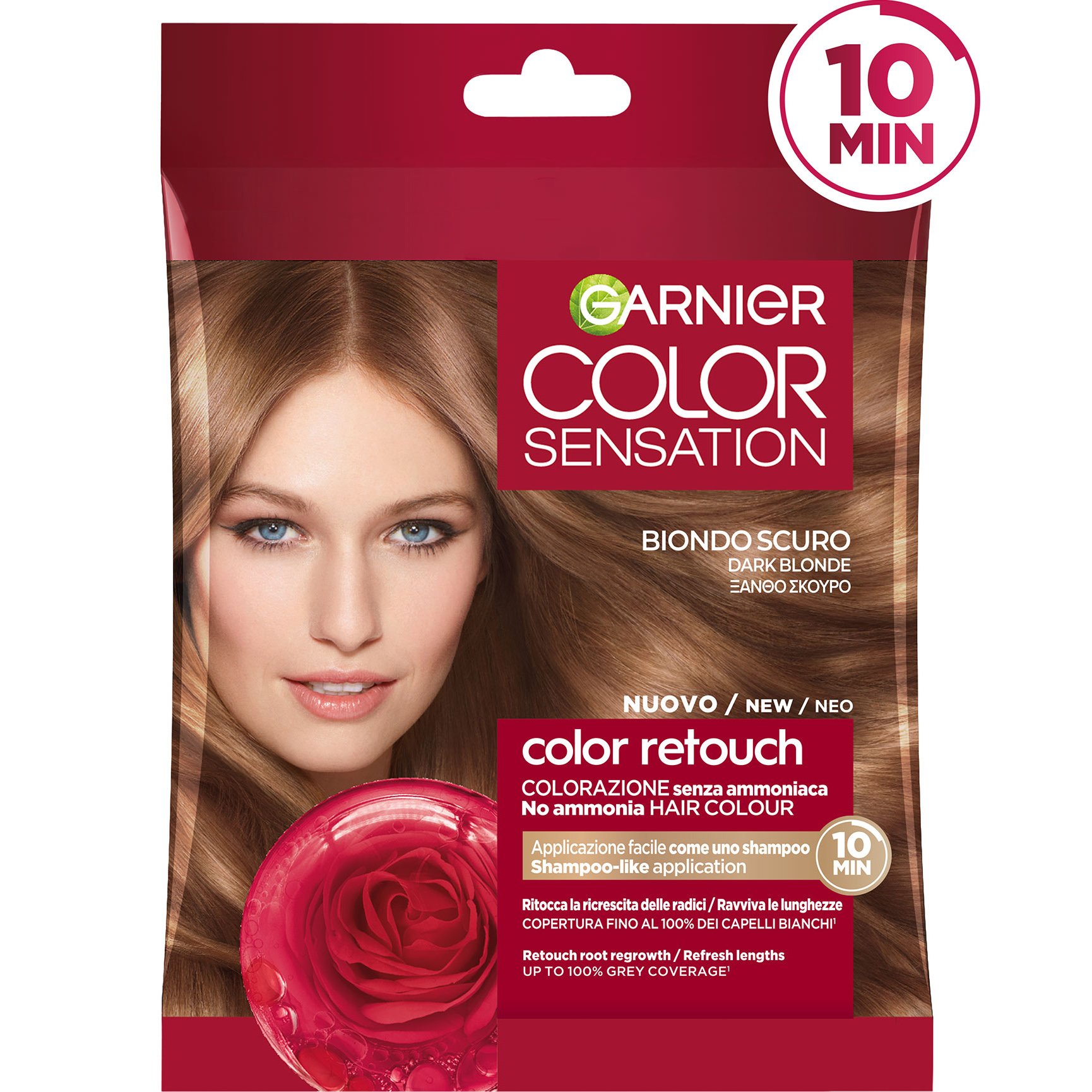 Garnier Color Sensation Color Retouch Χρωμοσαμπουάν Χωρίς Αμμωνία για 100% Κάλυψη των Λευκών 1 Τεμάχιο – 6.0 Ξανθό Σκούρο
