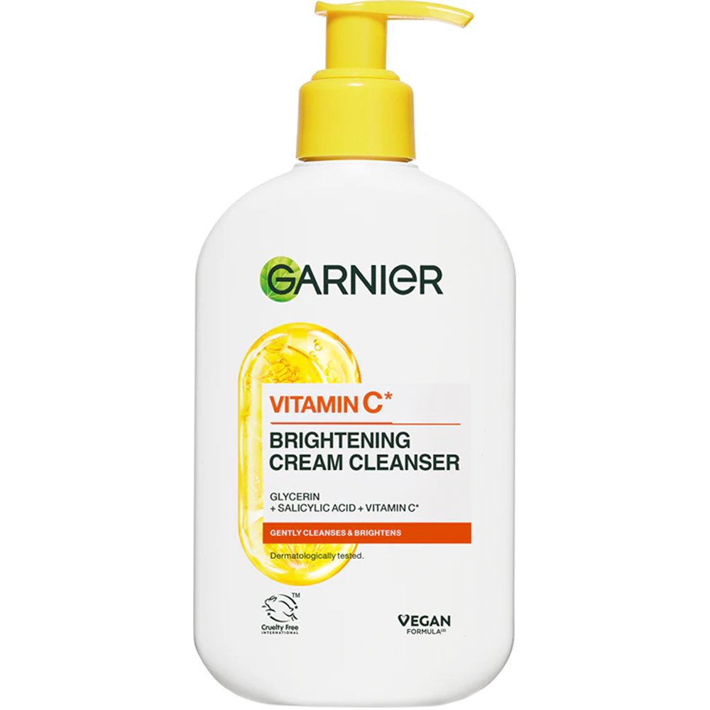 Garnier Skinactive Vitamin C Brightening Cleanser Cream Κρέμα Καθαρισμού Προσώπου με Βιταμίνη C για Λάμψη & Καθημερινή Χρήση 250ml
