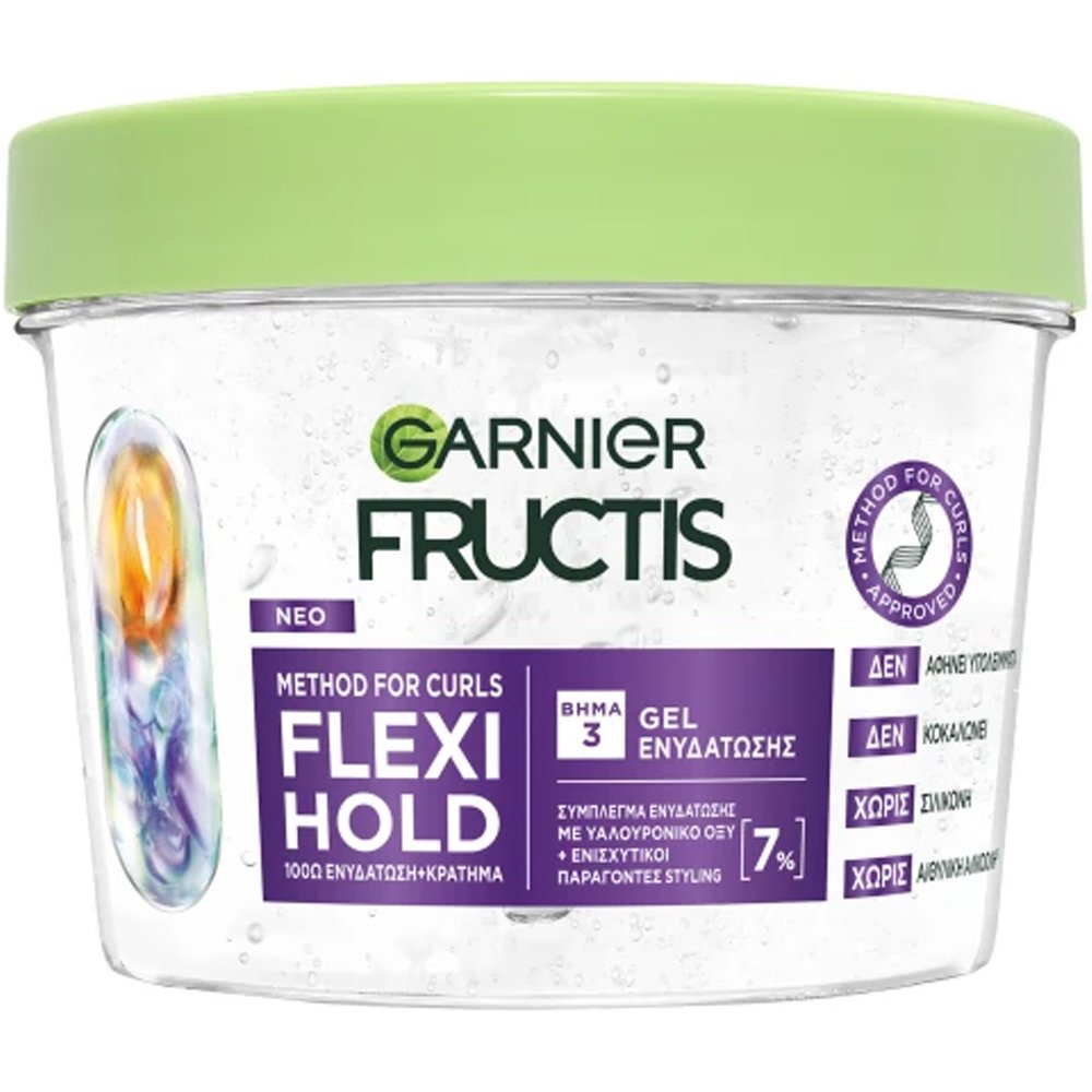 Garnier Fructis Method For Curls Step 3 Flexi Hold Moisturizing Gel Τζελ Ενυδάτωσης & Κρατήματος Ειδικά Σχεδιασμένο για Σγουρά Μαλλιά με Υαλουρονικό Οξύ 200ml