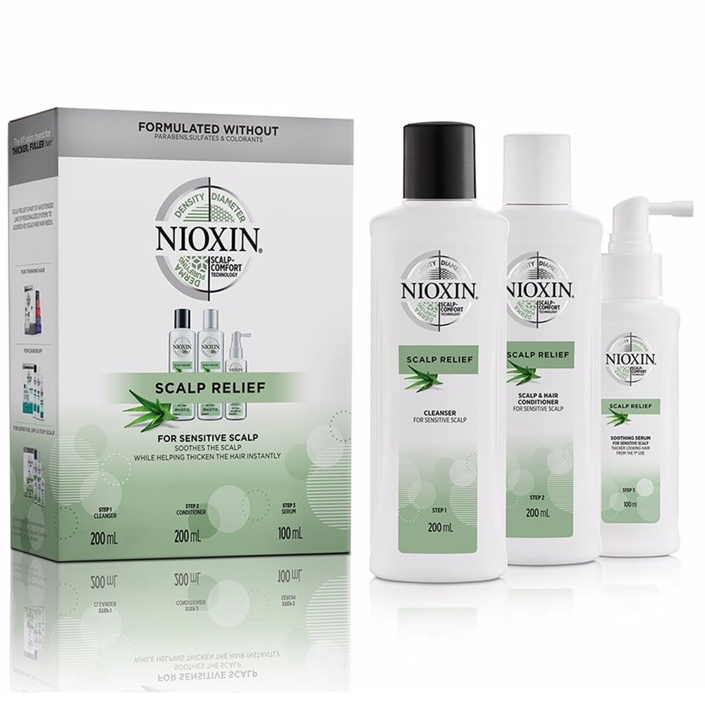 Nioxin 3D Kit Scalp Relief System Κατά της Ξηρότητας & της Φαγούρας, Cleanser 200ml & Conditioner 200ml & Soothing Serum 100ml