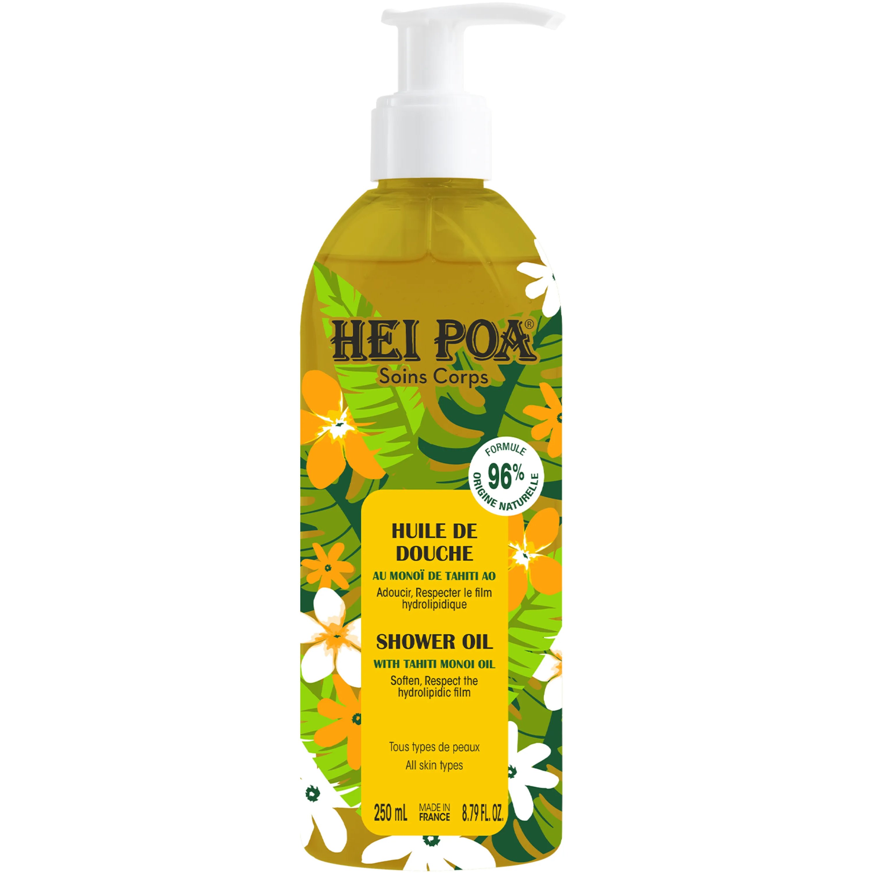 Hei Poa Soins Corps Monoi Shower Oil Απαλό & Ενυδατικό Λάδι για το Ντουζ Προσώπου, Σώματος με Monoi Ταϊτής 200ml