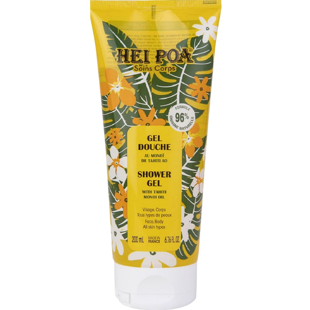 Hei Poa Hei Poa Shower Gel with Tahiti Monoi Oil Αφρόλουτρο για Πρόσωπο & Σώμα με Άρωμα Monoi 200ml