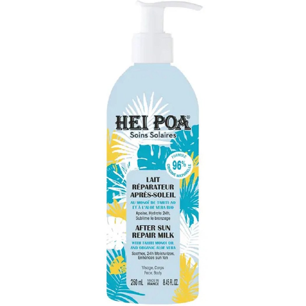 Hei Poa After Sun Repair Milk Καταπραϋντικό Γαλάκτωμα για Μετά τον Ήλιο Κατάλληλο για Πρόσωπο & Σώμα με Οργανική Αλόη Βέρα, με Αντλία 250ml