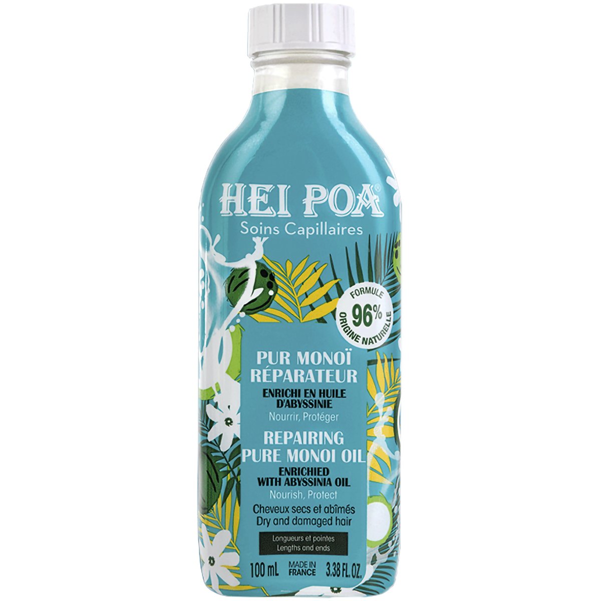 Hei Poa Hair Care Repairing Pure Monoi Oil with Abyssinia Έλαιο Θρέψης & Προστασίας για Ξηρά, Ταλαιπωρημένα Μαλλιά με Άρωμα Καρύδας 100ml