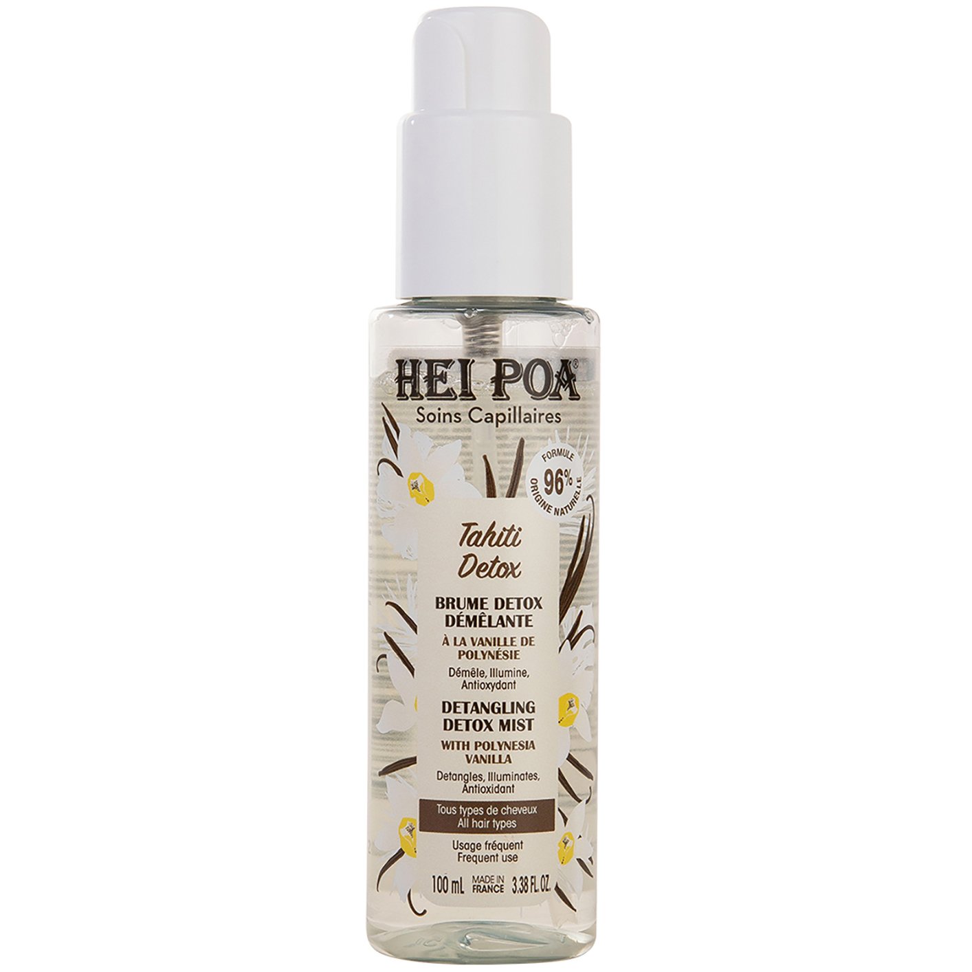 Hei Poa Tahiti Detox Detangling Mist Ενυδατικό Mist για Εύκολο Ξεμπέρδεμα, για Αποτοξίνωση & Λάμψη σε Όλους τους Τύπους Μαλλιών με Υπέροχο Άρωμα Πολυνησιακής Βανίλιας 100ml