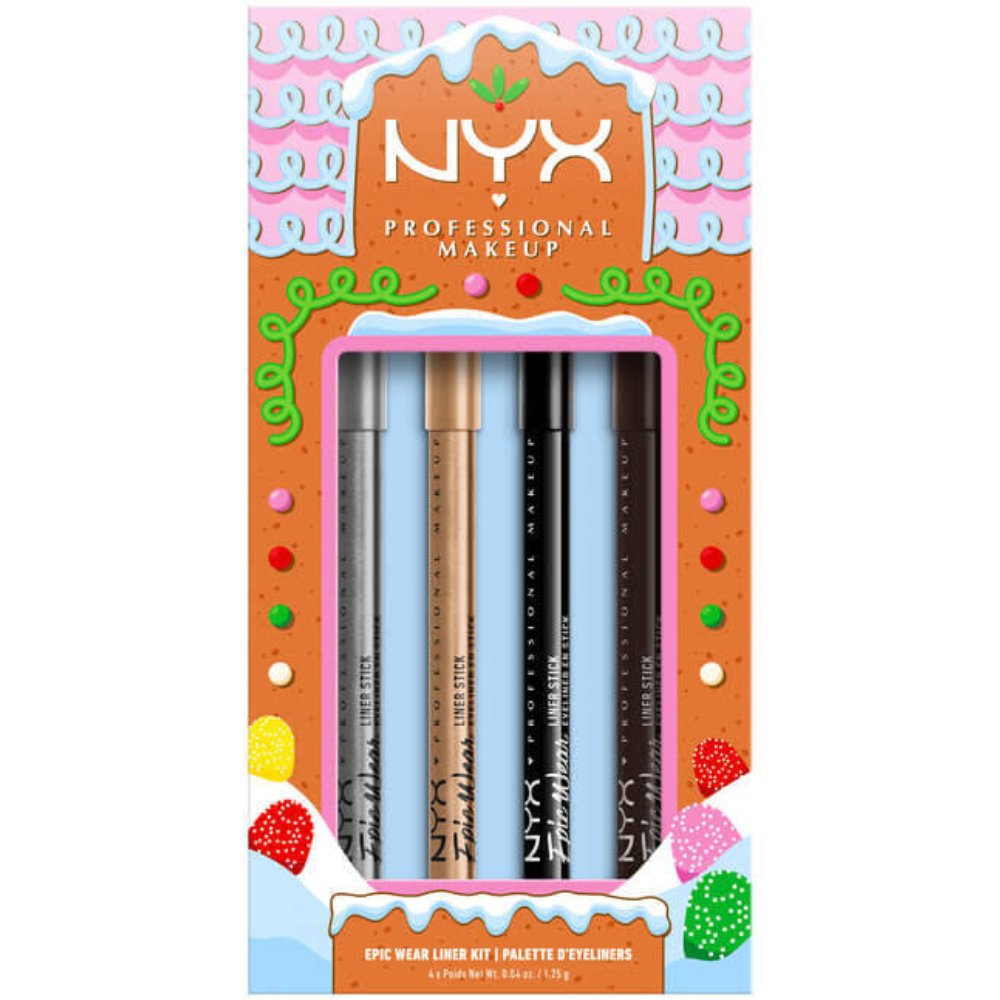 Nyx Professional Makeup Epic Wear Liner Kit Αδιάβροχο Eyeliner με Πλούσιο & Έντονο Αποτέλεσμα που Διαρκεί & Δε Μουντζουρώνει 4 x 1.22g