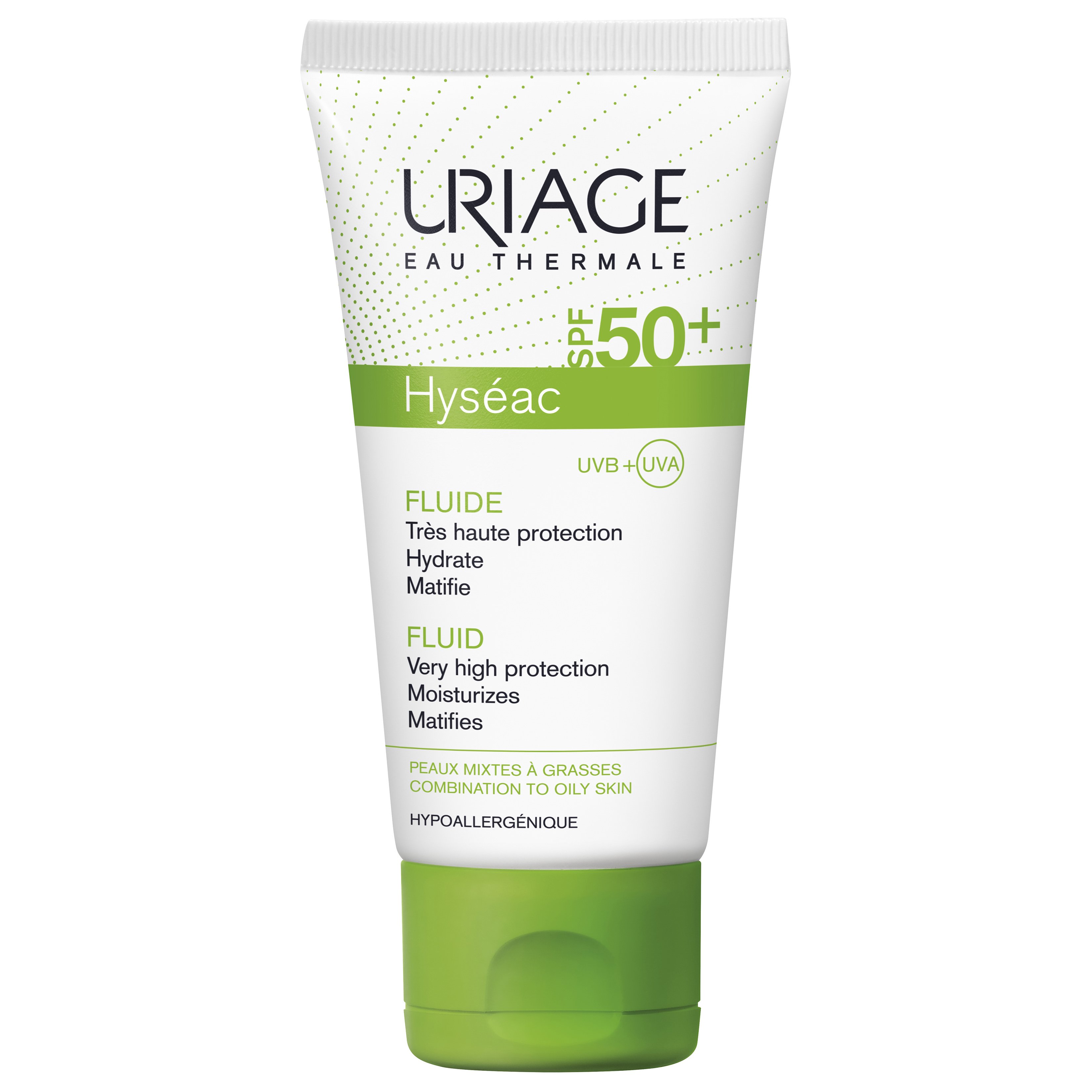 Uriage Eau Thermale Hyseac Fluide Spf50+ Ενυδατική Ματ Κρέμα Υψηλής Αντηλιακής Προστασίας για Μικτές Λιπαρές Επιδερμίδες 50ml